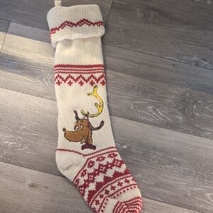 Pottery Barn Kids Red and Cream Holiday Stocking